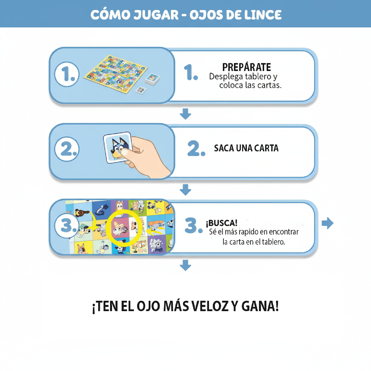 JUEGO DE MESA OJOS DE LINCE - BLUEY - PERÚ - 7