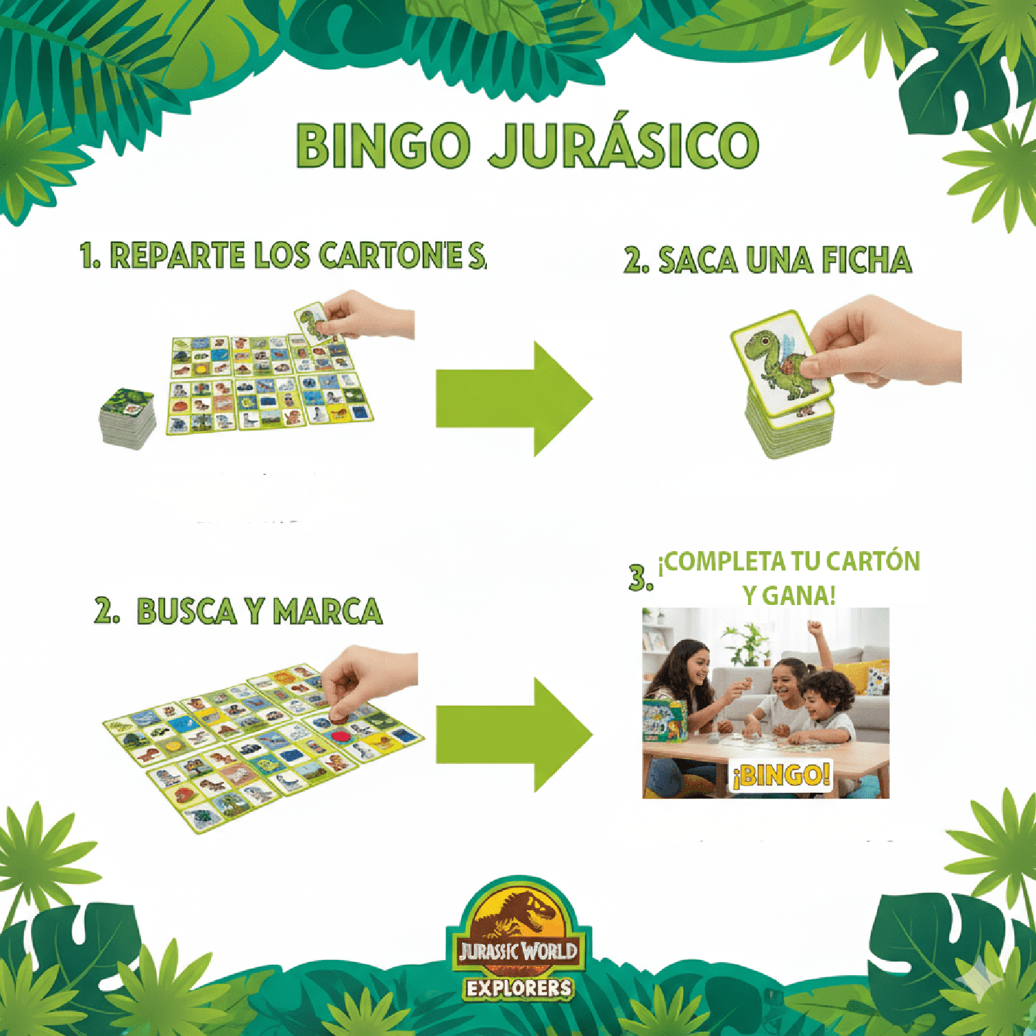 JUEGO DE MESA BINGO - JURASSIC EXPLORER - PERÚ - 7