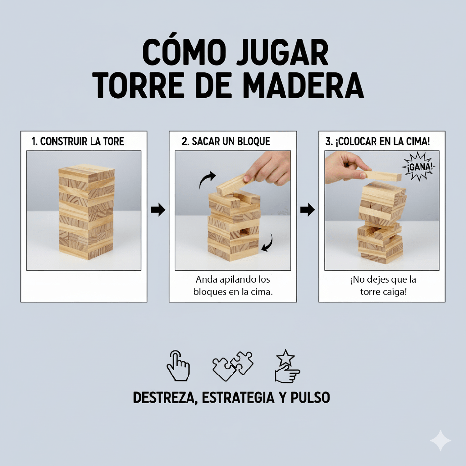 JUEGO DE MESA TORRE MADERA CHICA - TOYNG - PERÚ - 3