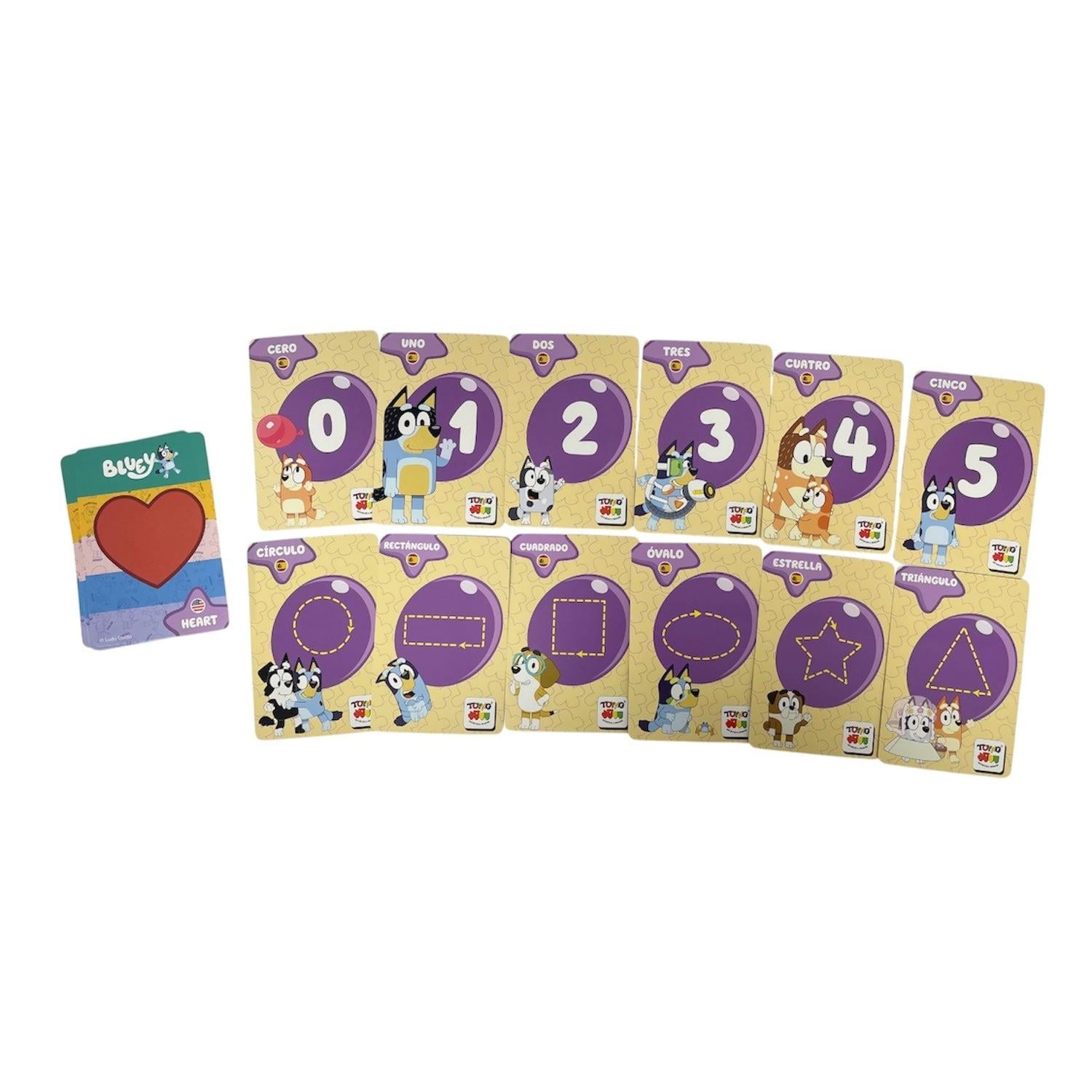 JUEGO EDUCATIVO FLASH CARDS NÚMEROS COLORES FIGURAS - BLUEY - PERÚ - 2