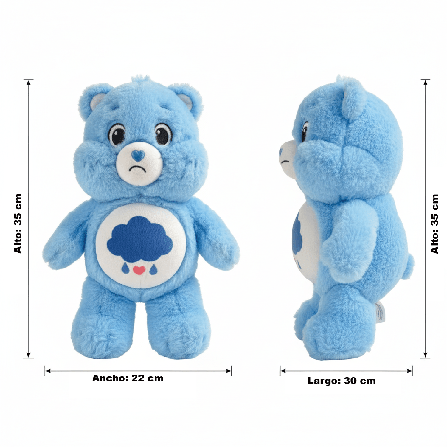 PELUCHE GRUÑOSITO AZUL 35 CM - OSITOS CARIÑOSITOS - PERÚ - 3