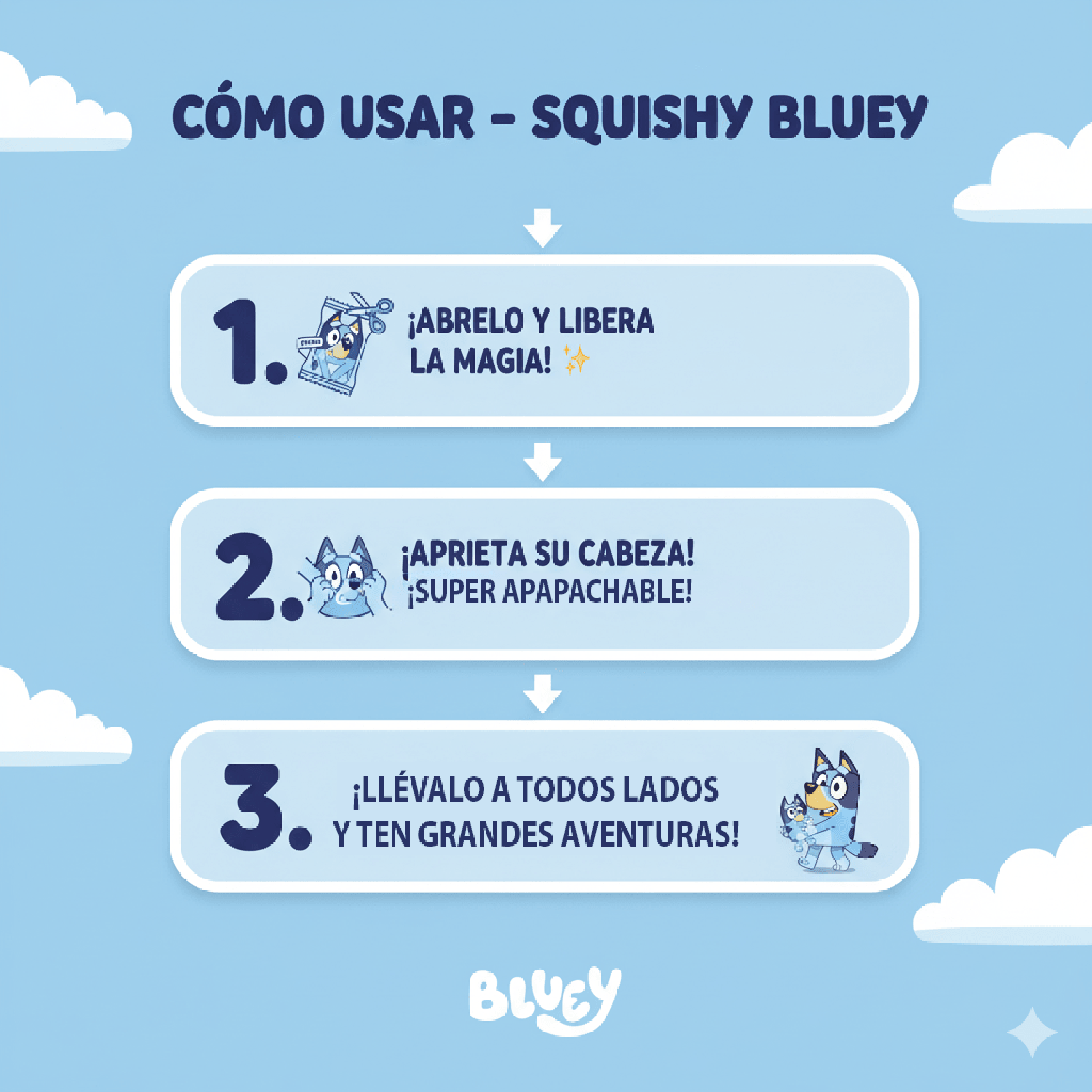 PELUCHE SQUISHY HEAD BLUEY 20 CM - BLUEY - PERÚ - 7