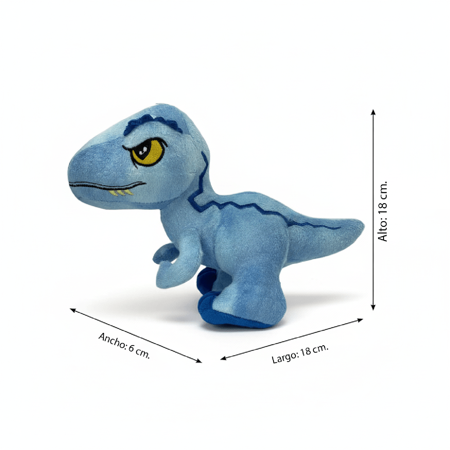 PELUCHE DINOSAURIO AZUL 25 CM - JURASSIC - PERÚ - 4