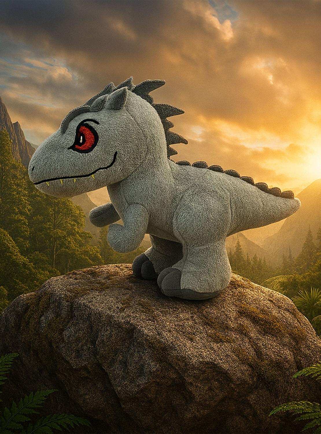 PELUCHE DINOSAURIO GRIS 25 CM - JURASSIC - PERÚ - 4