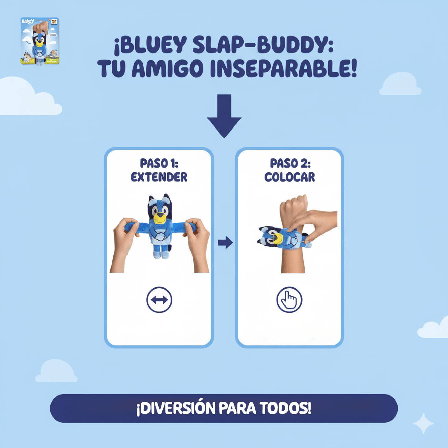PELUCHE SLAP-BUDDY BLUEY 20 CM - BLUEY - PERÚ - 7