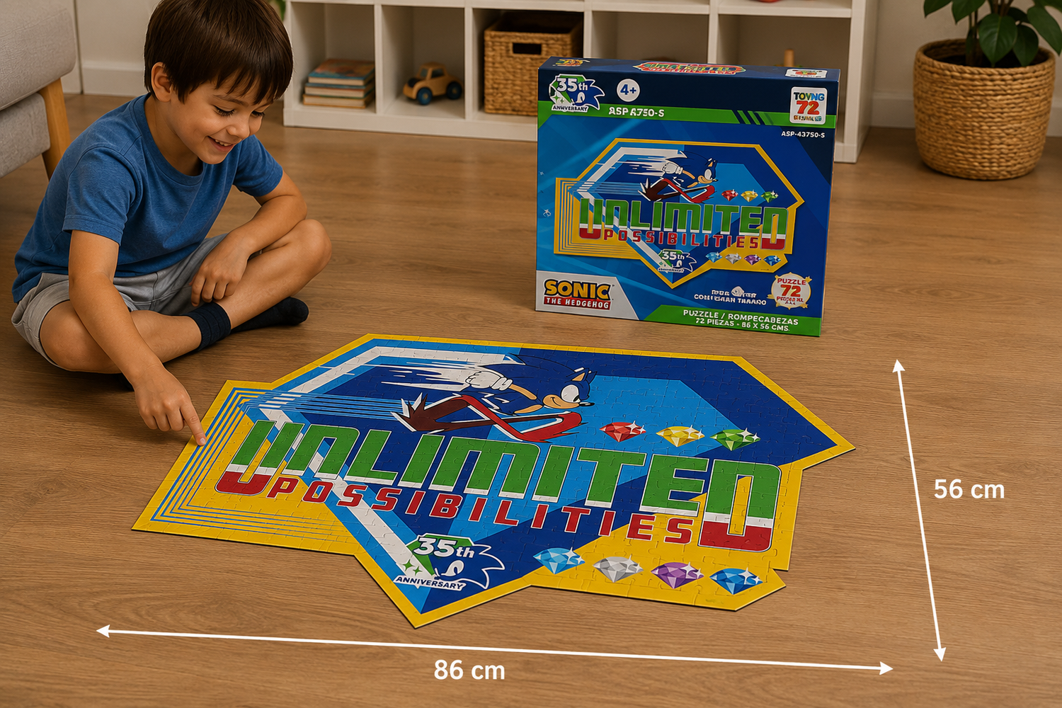 ROMPECABEZA PISO 72 PIEZAS - SONIC - 2