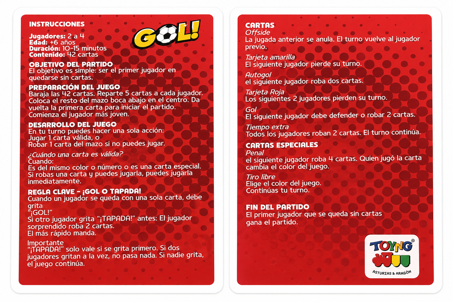 JUEGO DE CARTAS GOL! - TOYNG FUTBOL - 3