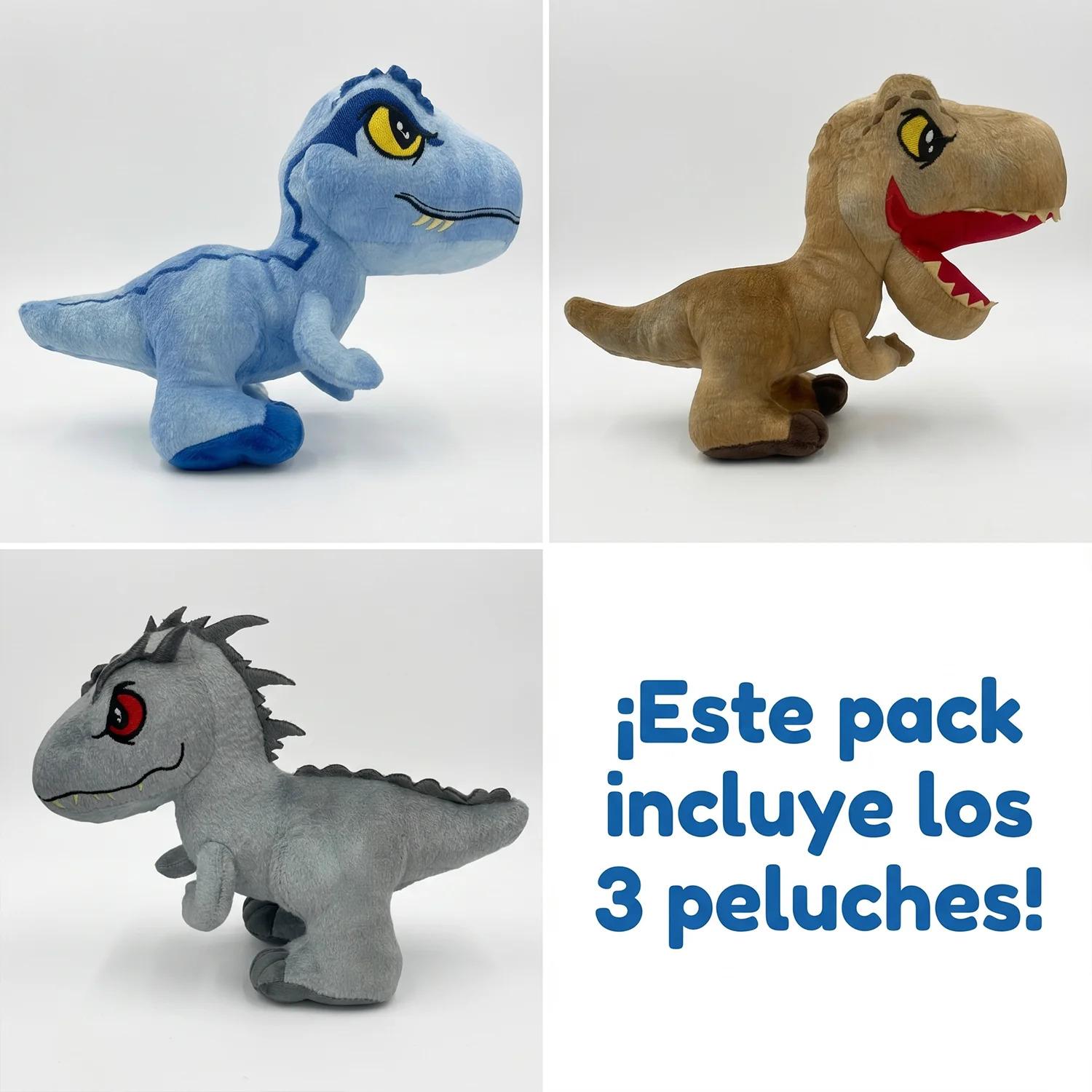 PACK X3 PELUCHES JURASSIC 20 CM COLECCIÓN COMPLETA - 5