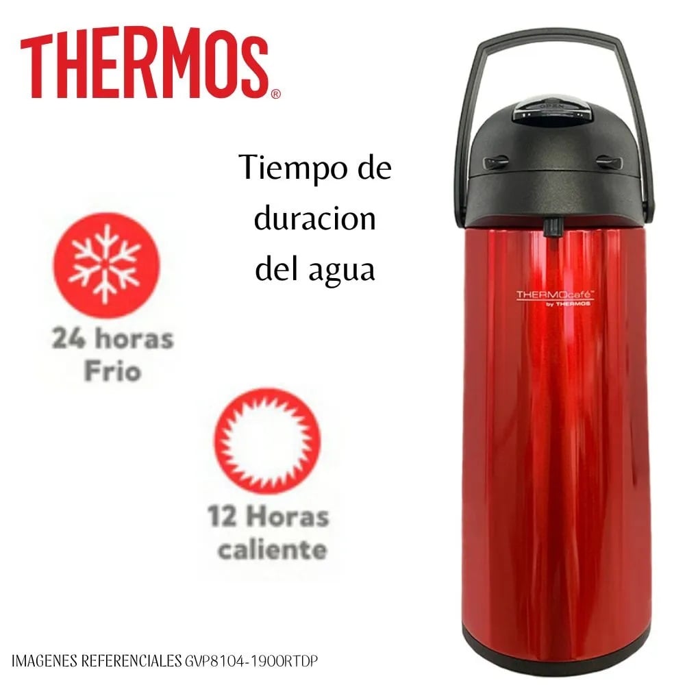 TERMO THERMOS 1.9 LITROS SIFON RESISTENTE PARA BEBIDAS CALIENTES Y FRIAS - 2