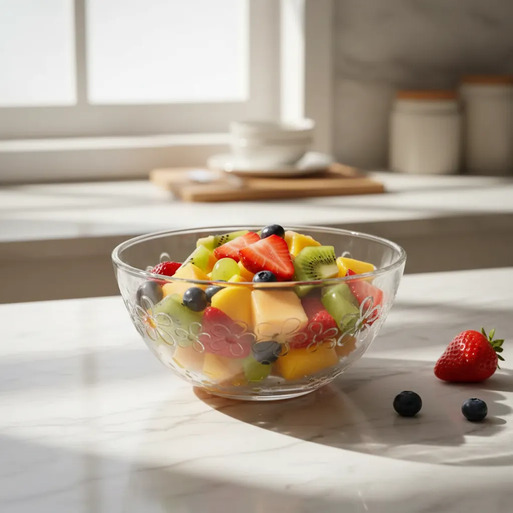 BOWL DE VIDRIO FLOREADO ALTO RELIEVE 380ML X6 UNIDADES TRANSPARENTES - 4