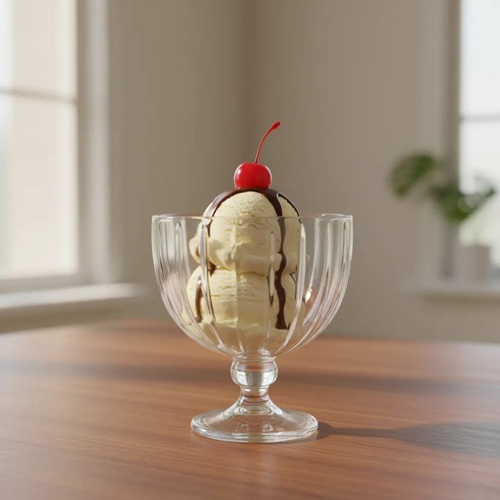 COPA DE VIDRIO PARA HELADO 360ML X6 UNIDADES TRANSPARENTES ALTA CALIDAD - 1