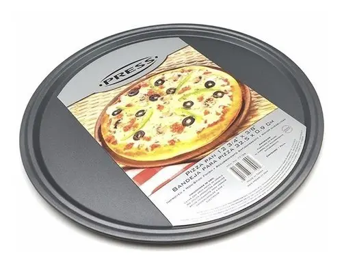 BANDEJA MOLDE REDONDA PARA PIZZA 32.5 X 0.9 CM PRESS COLOR GRIS - 1