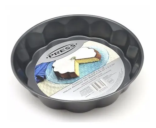 MOLDE PARA TORTA REDONDO CON BORDE FLOR DE 27 CM, ANTIADHERENTE PRESS - 1