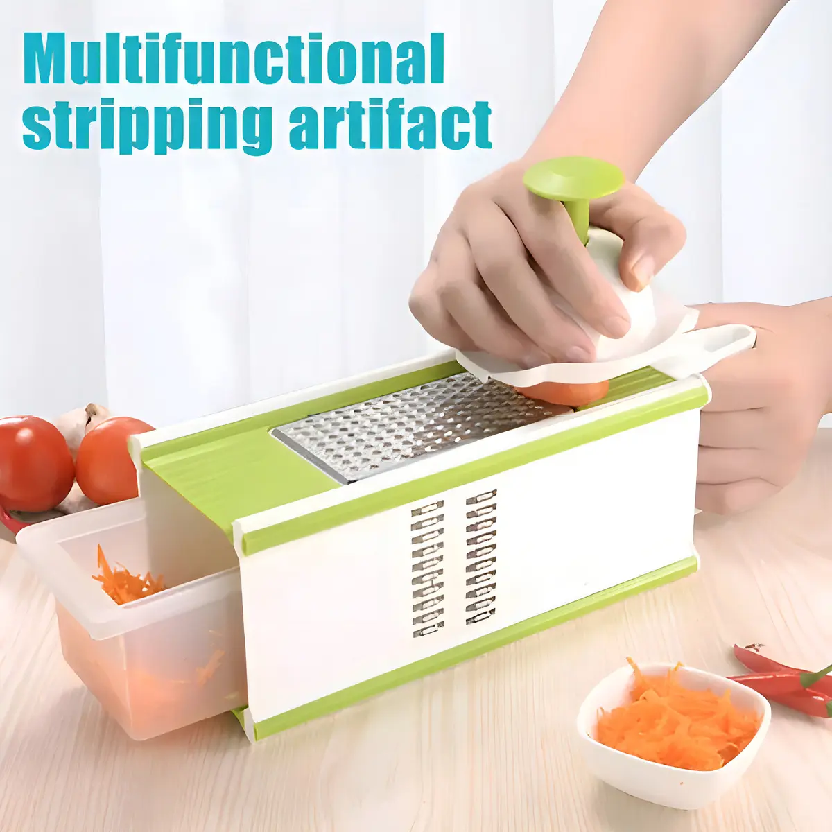 PICADOR RALLADOR CORTADOR MULTIUSO FRUTAS VERDURAS VEGETALES - 3