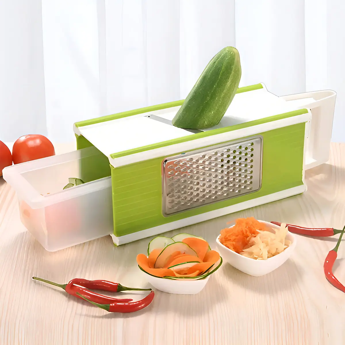 PICADOR RALLADOR CORTADOR MULTIUSO FRUTAS VERDURAS VEGETALES - 6