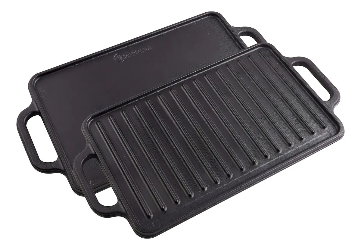 PLANCHA DE HIERRO FUNDIDO VICTORIA REVERSIBLE 47 X 25 CM - 1