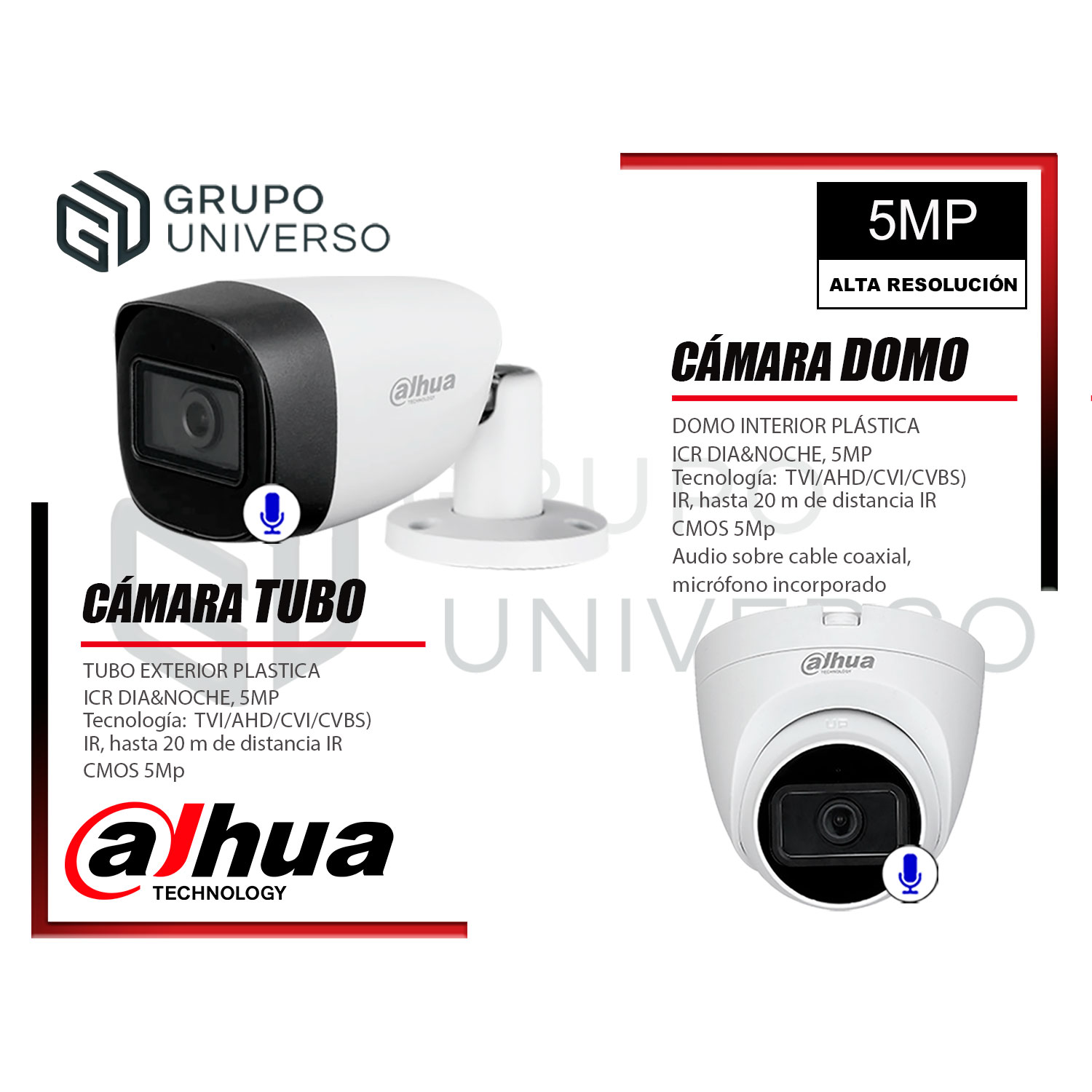 CÁMARAS SEGURIDAD DAHUA KIT 12 5MP + DISCO WD 2TB AUDIO INCORPORADO COMPLETO - 4