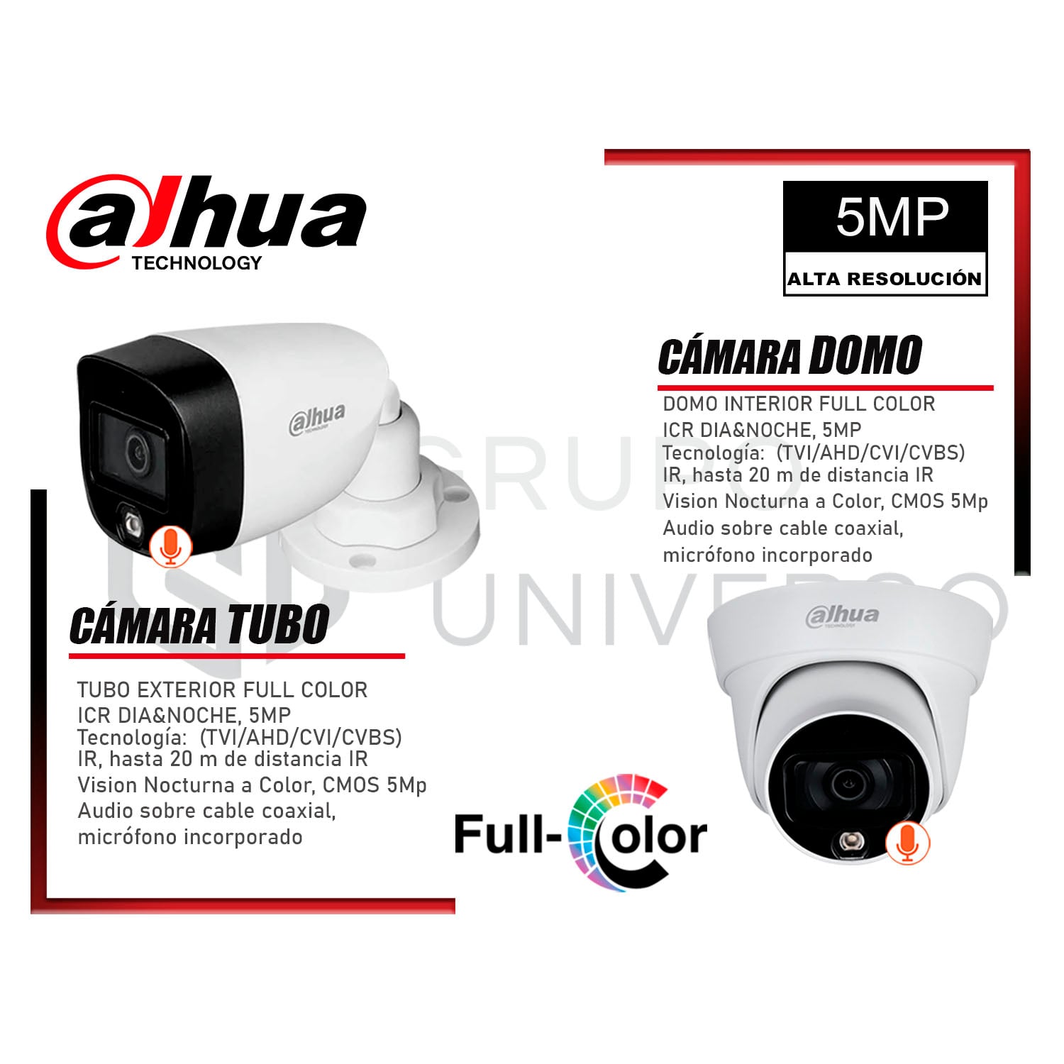 CÁMARAS SEGURIDAD DAHUA KIT 12 5MP + DISCO 2TB VISION NOCTURNA FULL COLOR - 4