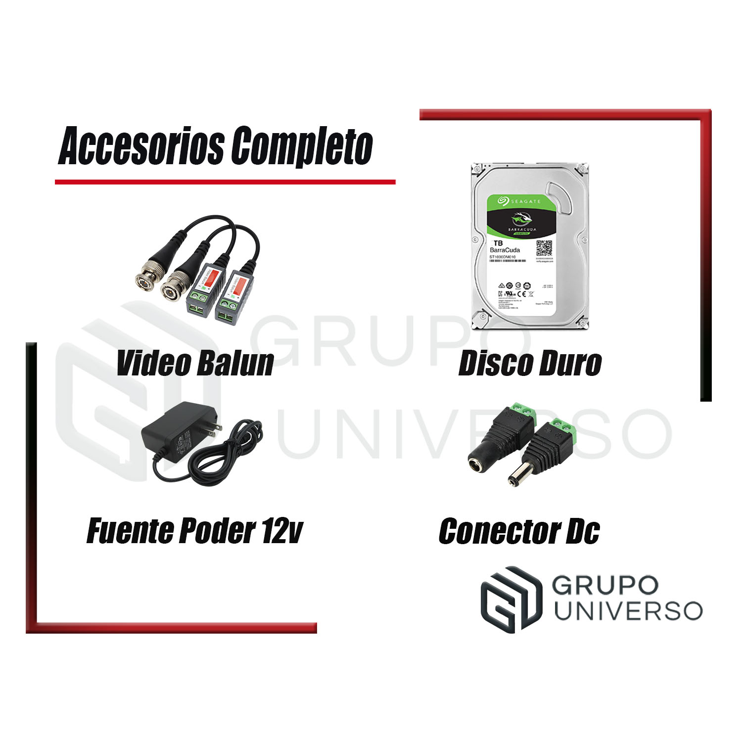 KIT 5 CÁMARA SEGURIDAD DAHUA 13021305025 5MP + DISCO VISION NOCHE FULL COLOR 1 TB - 5