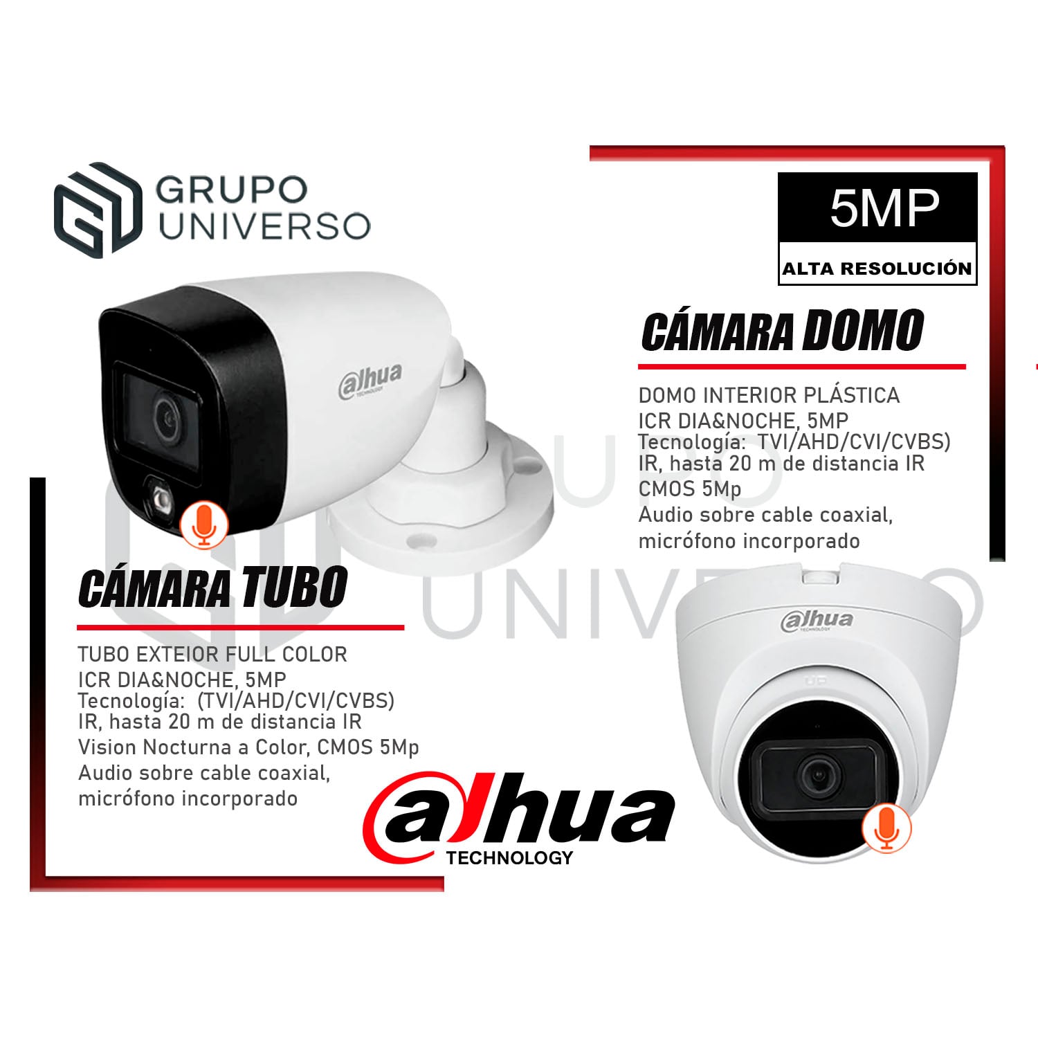 KIT 7 CÁMARA SEGURIDAD DAHUA 13021307029 5MP + DISCO VISION NOCHE FULL COLOR 1 TB - 4