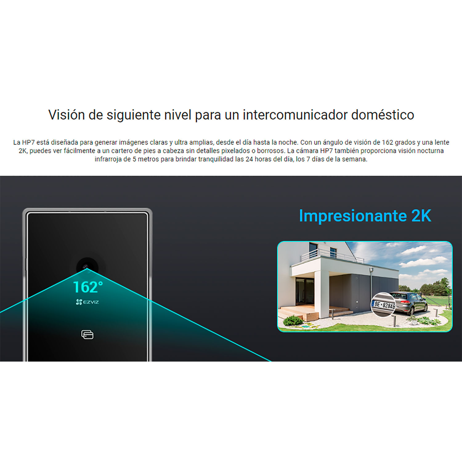 VIDEOPORTERO WIFI EZVIZ HP7 2K 3MP AUDIO 2VÍAS DETECCIÓN MOVIMIENTO 3 APERTURAS PANTALLA 512GB - 4