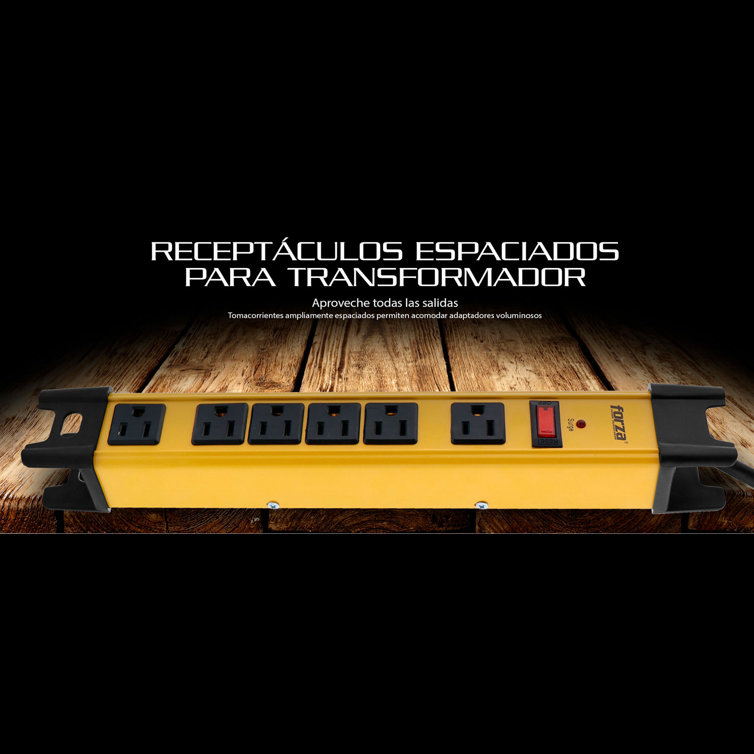 SUPRESOR DE PICOS FORZA - FSP-806 METALICO 2200W/1200J 6 SALIDAS - 2