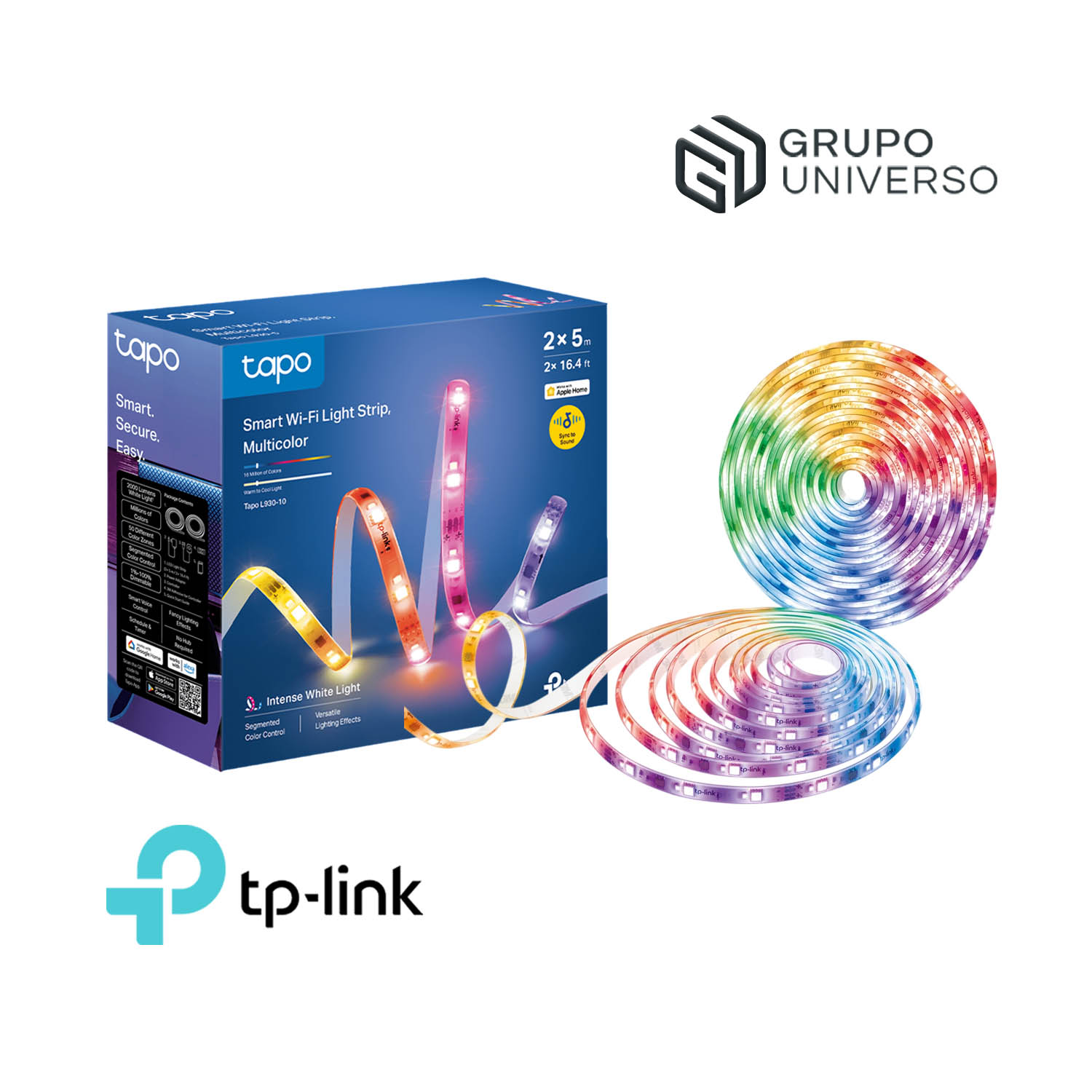 TP LINK - TIRA LUZ LED TAPO L930-10 MULTICOLOR 10M CONTROL VOZ SINCRONIZA MÚSICA - 1
