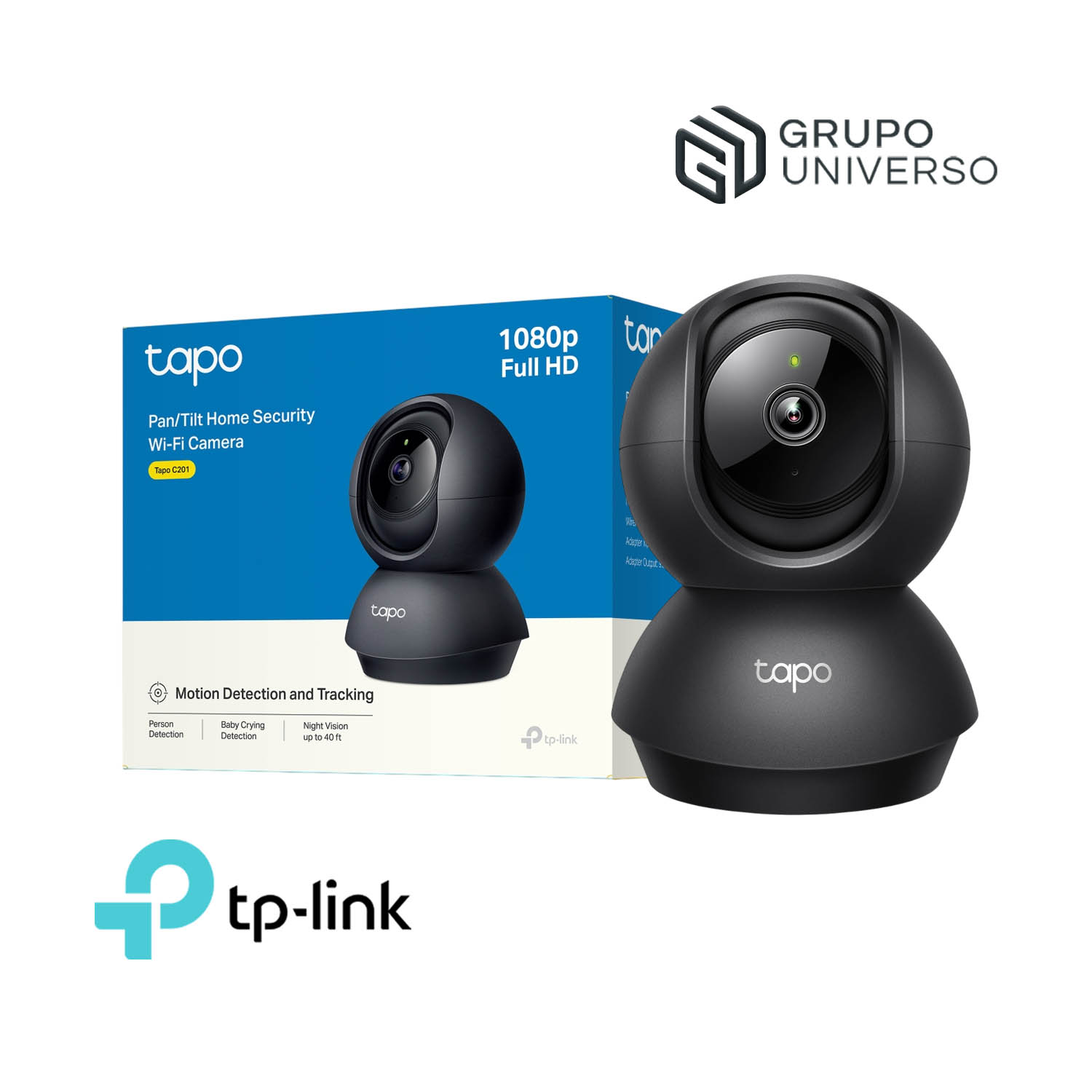 TP LINK - CÁMARA VIGILANCIA TAPO C201 2MP AUDIO BIDIRECCIONAL DETECCIÓN LLANTO - 1