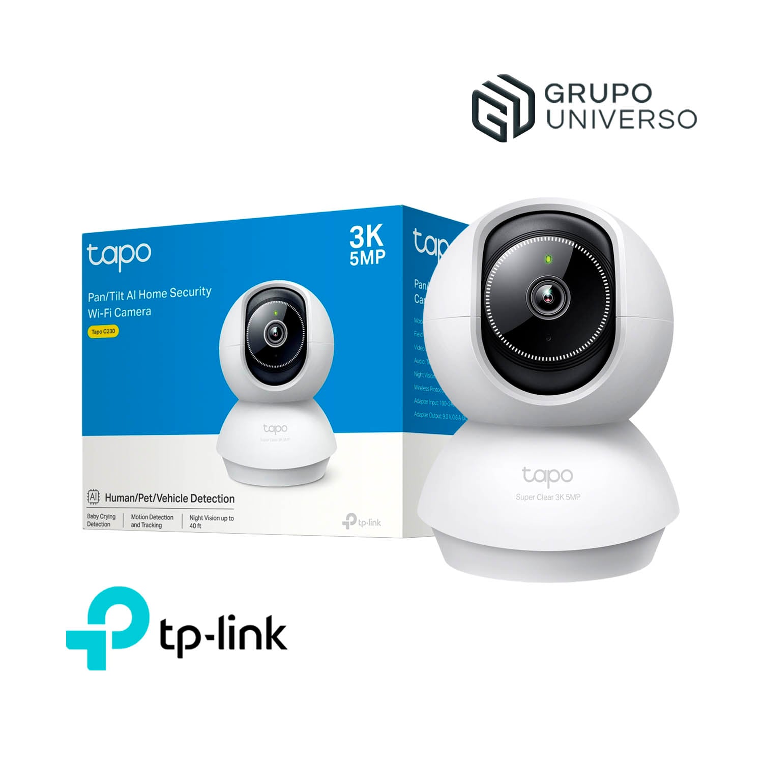 TP LINK - CÁMARA VIGILANCIA TAPO C230 3K WIFI DETECCIÓN IA AUDIO BIDIRECCIONAL - 1