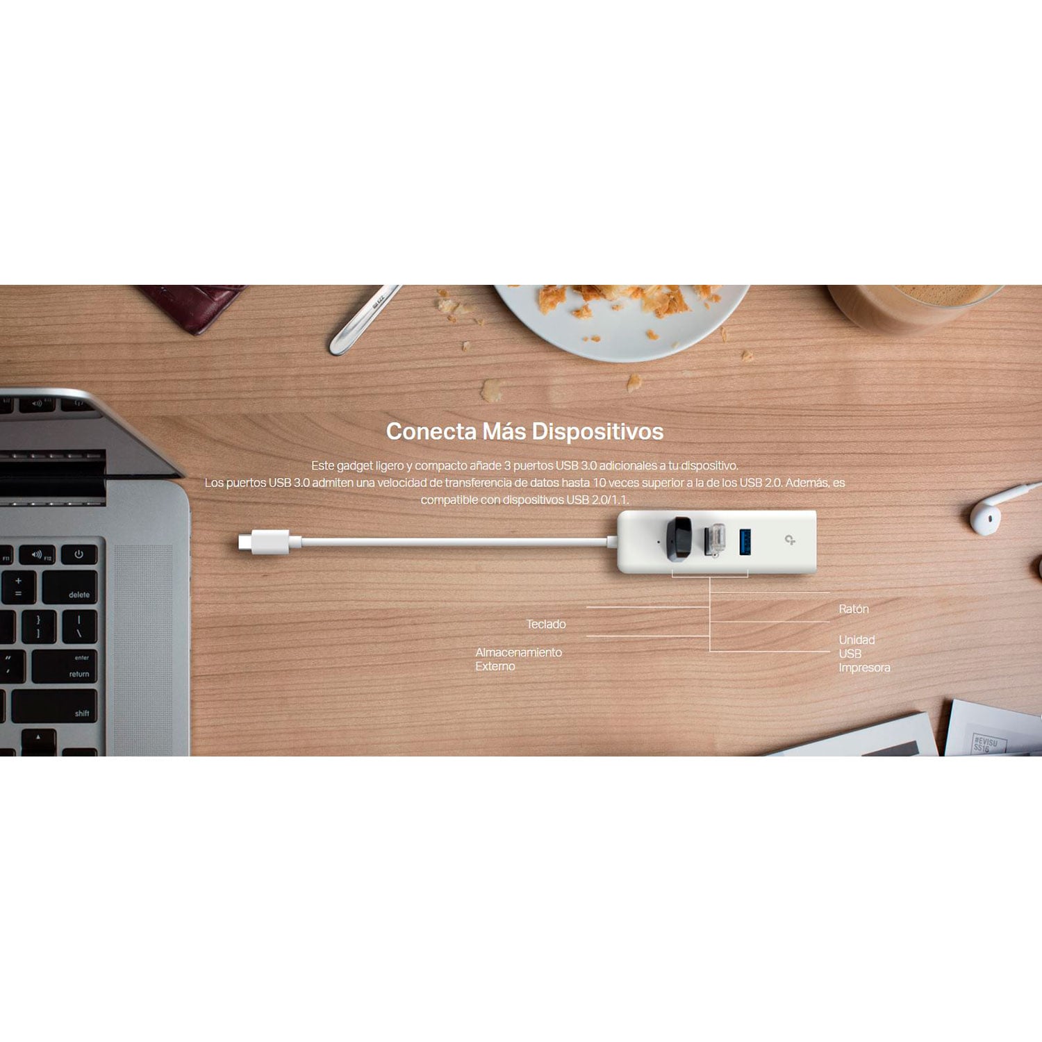 TP-LINK ADAPTADOR UE330C USB TIPO C A HUB 3 PUERTOS Y GIGABIT ETHERNET - 2