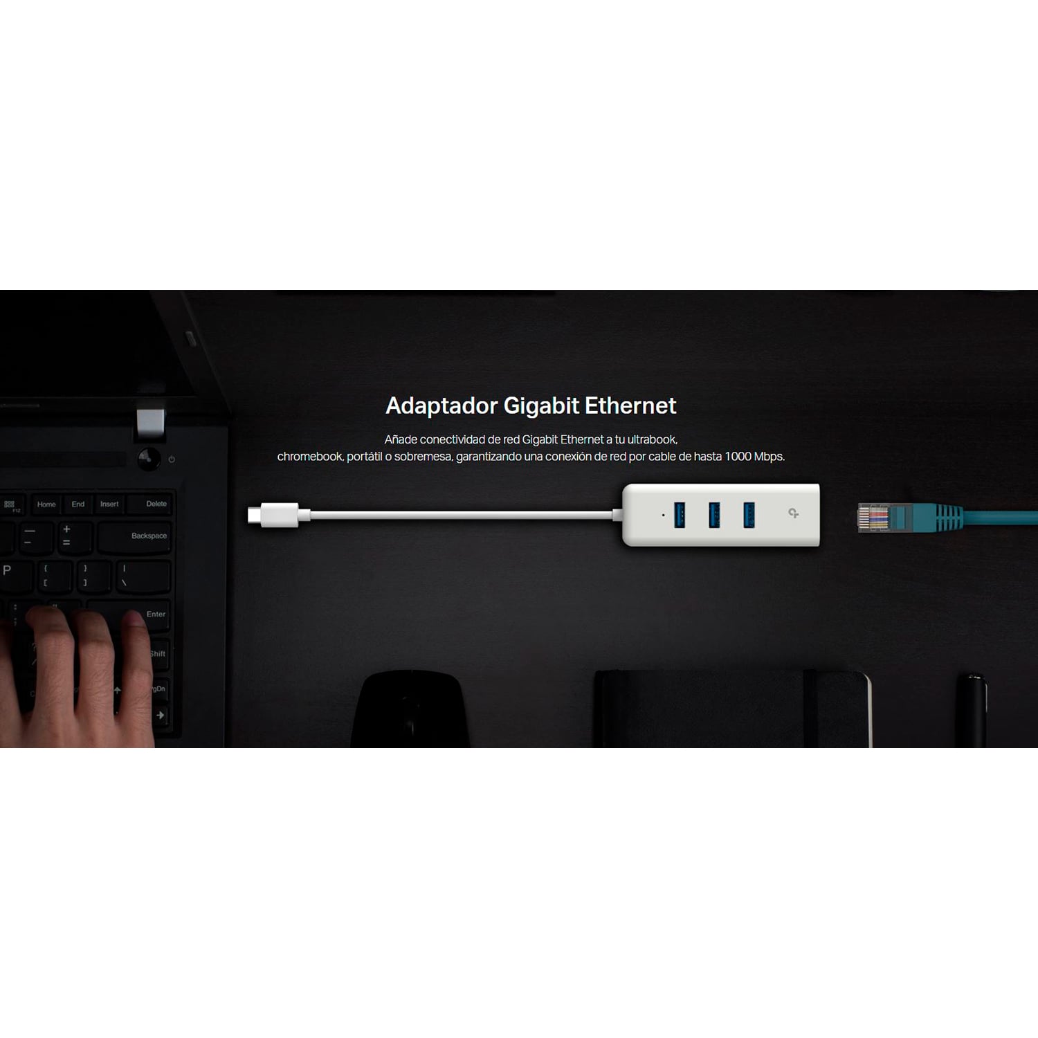TP-LINK ADAPTADOR UE330C USB TIPO C A HUB 3 PUERTOS Y GIGABIT ETHERNET - 3