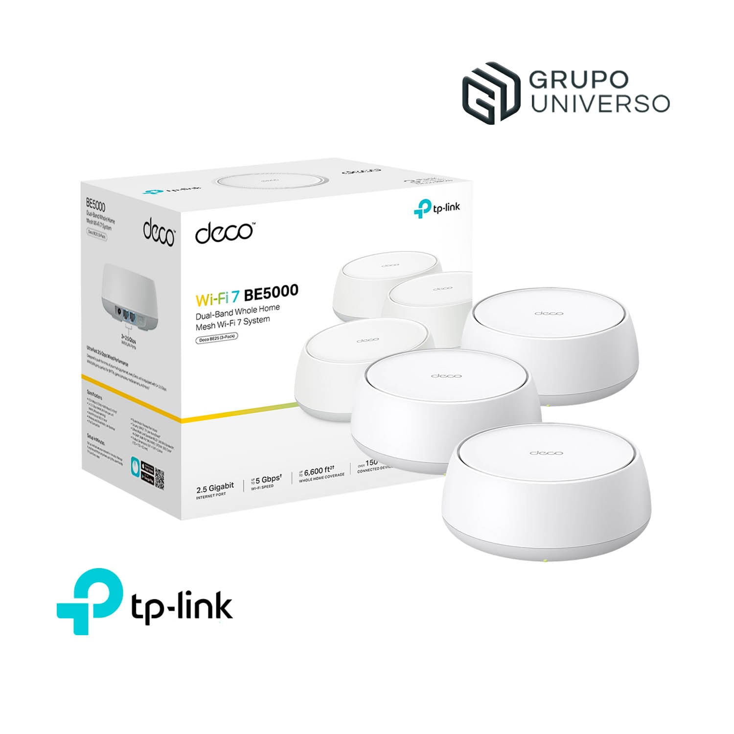 TP-LINK SISTEMA MESH DECO BE25 3-PACK WI-FI 7 BE3600 DE DOBLE BANDA - 1