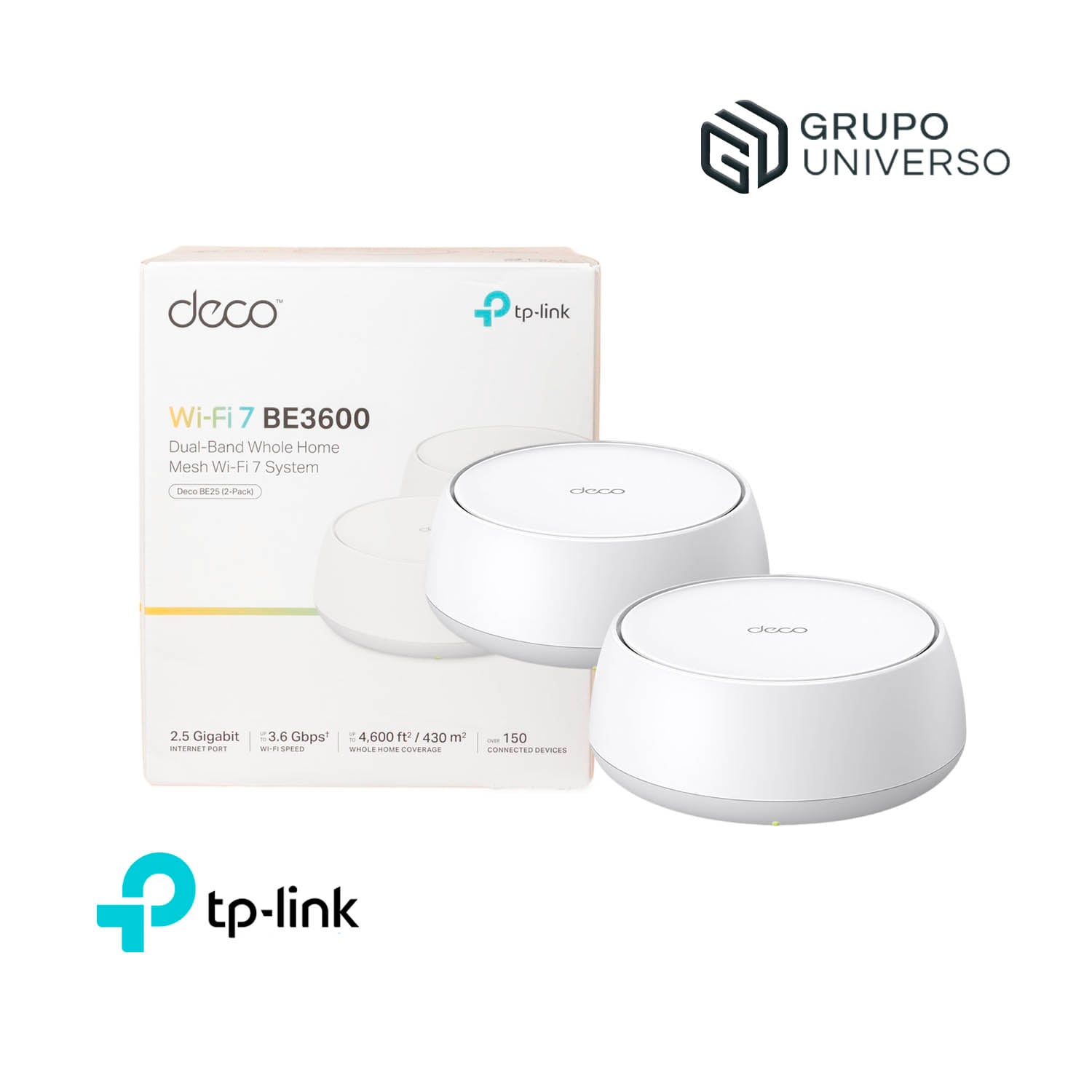 TP-LINK SISTEMA MESH DECO BE25 2-PACK WI-FI 7 BE3600 DE DOBLE BANDA - 1