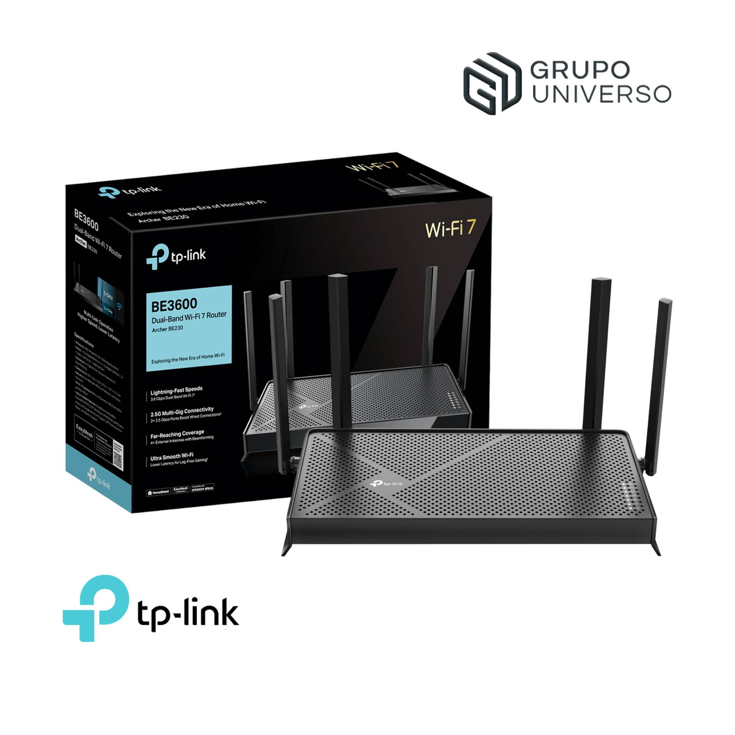 TP-LINK ARCHER BE230 BE3600 WI-FI 7 ROUTER DOBLE BANDA EASY MESH - 1