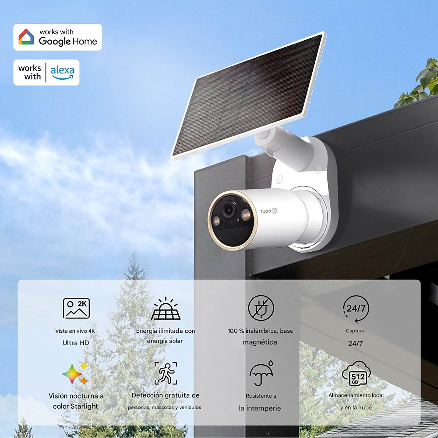TP LINK - CÁMARA TAPO C460 KIT 4K AUDIO BIDIRECCIONAL ZOOM 18X PANEL SOLAR 64GB - 3