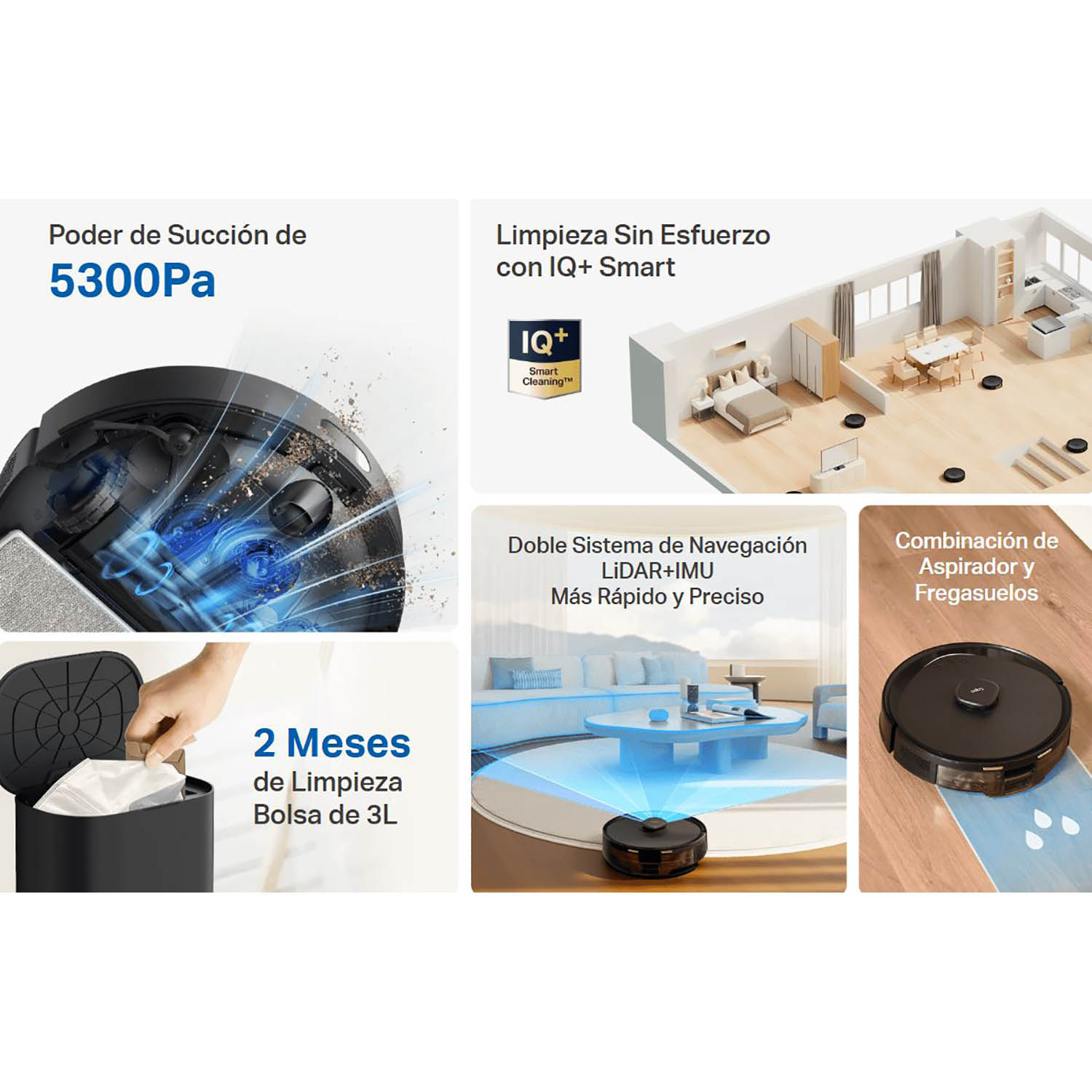 TP LINK - TAPO RV30 MAX PLUS ROBOT ASPIRADOR TRAPEADOR BASE AUTOVACIADO NEGRO - 2