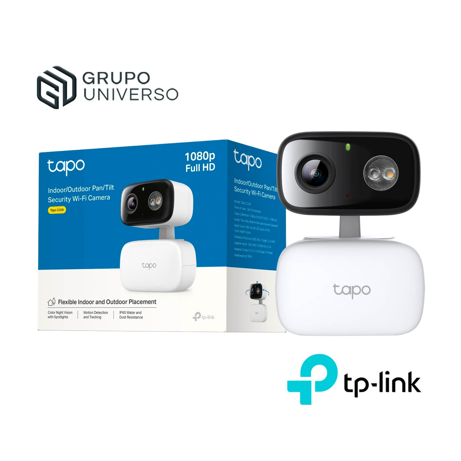 TP LINK - CÁMARA VIGILANCIA TAPO C206 FULL HD AUDIO 2VÍA VISION NOCHE EXTERIOR - 1