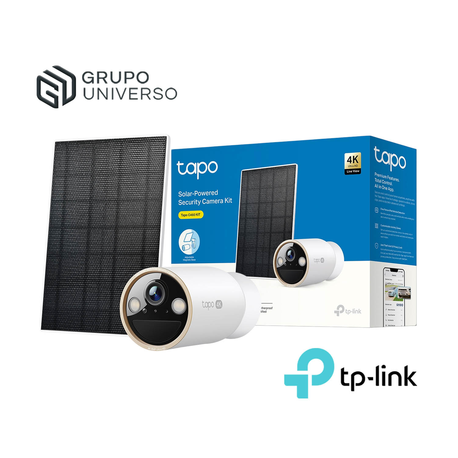 TP LINK - CÁMARA VIGILANCIA TAPO C460 KIT 4K AUDIO 2 VÍAS ZOOM 18X PANEL SOLAR - 1