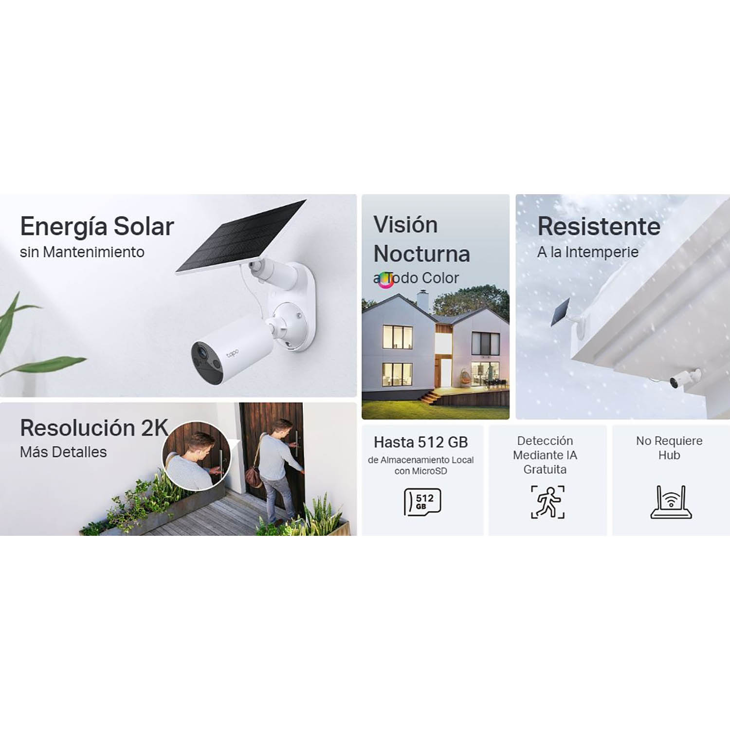 TP LINK - CÁMARA VIGILANCIA TAPO C410 KIT 2K AUDIO 2VÍA BATERÍA PANELSOLAR 128GB - 3