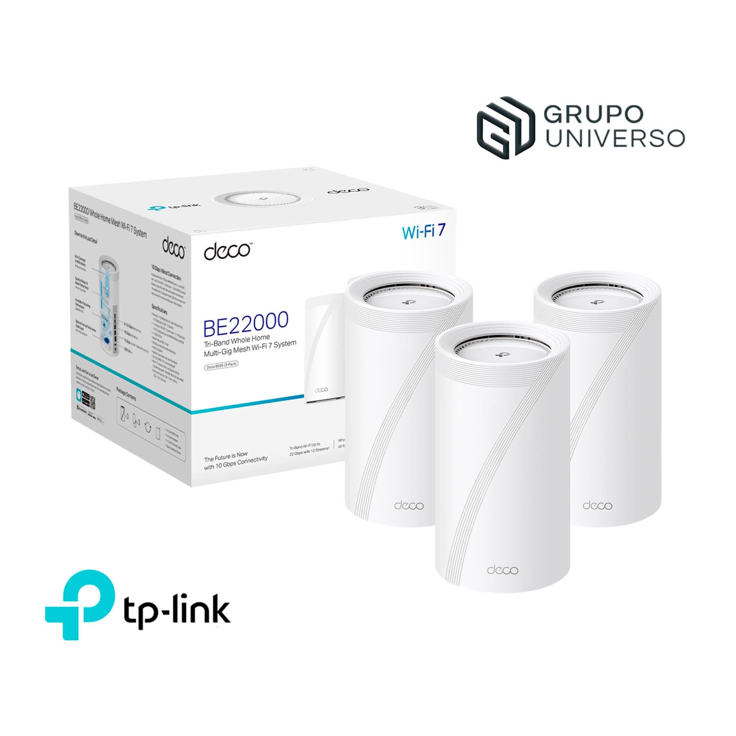 TP-LINK SISTEMA MESH DECO BE85(3-PACK)WI-FI 7 BE19000 TRIPLE BANDA - 1