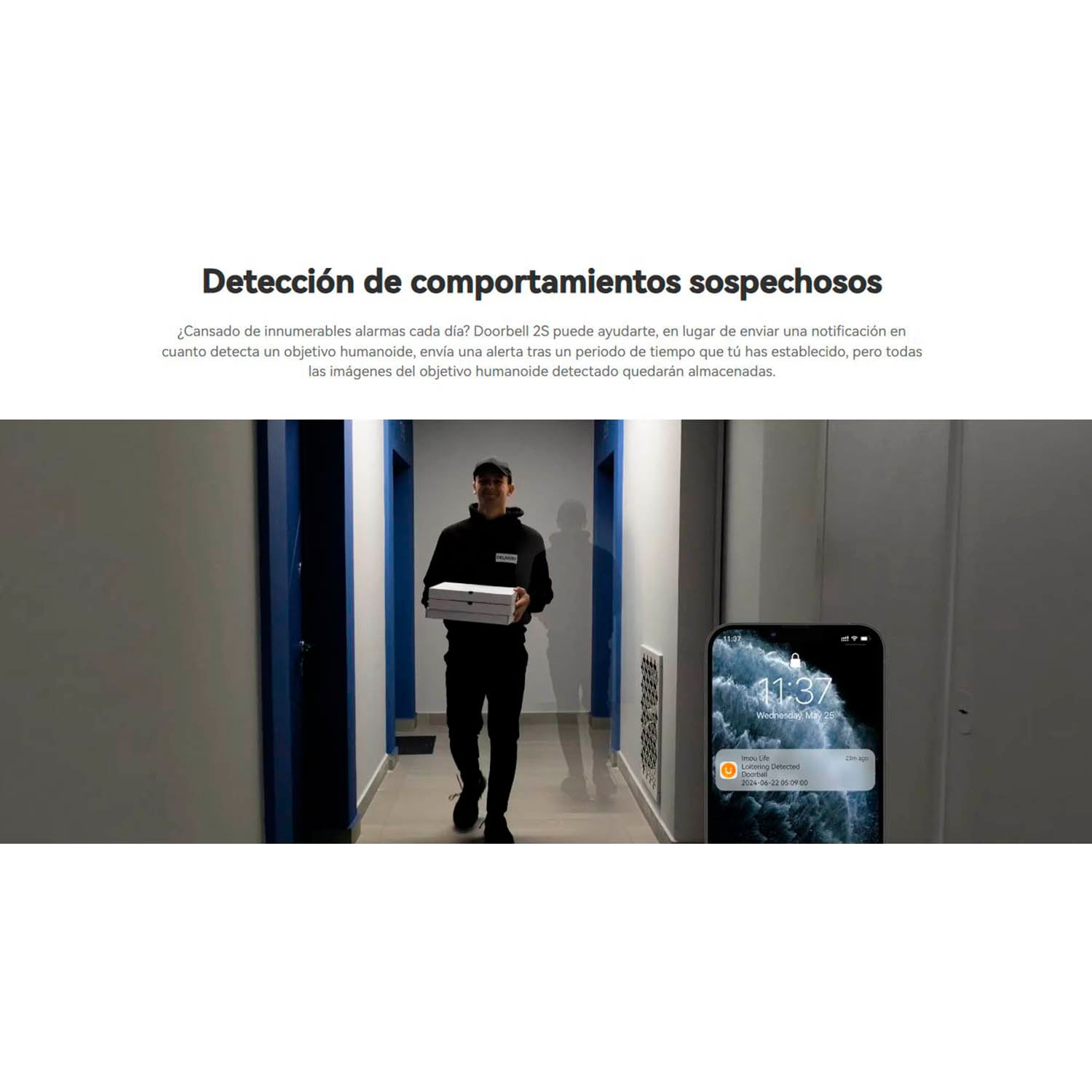 IMOU - DOORBELL 2S KIT 2K TIMBRE CÁMARA BATERÍA DETECCIÓN MERODEO ALARMA - 3