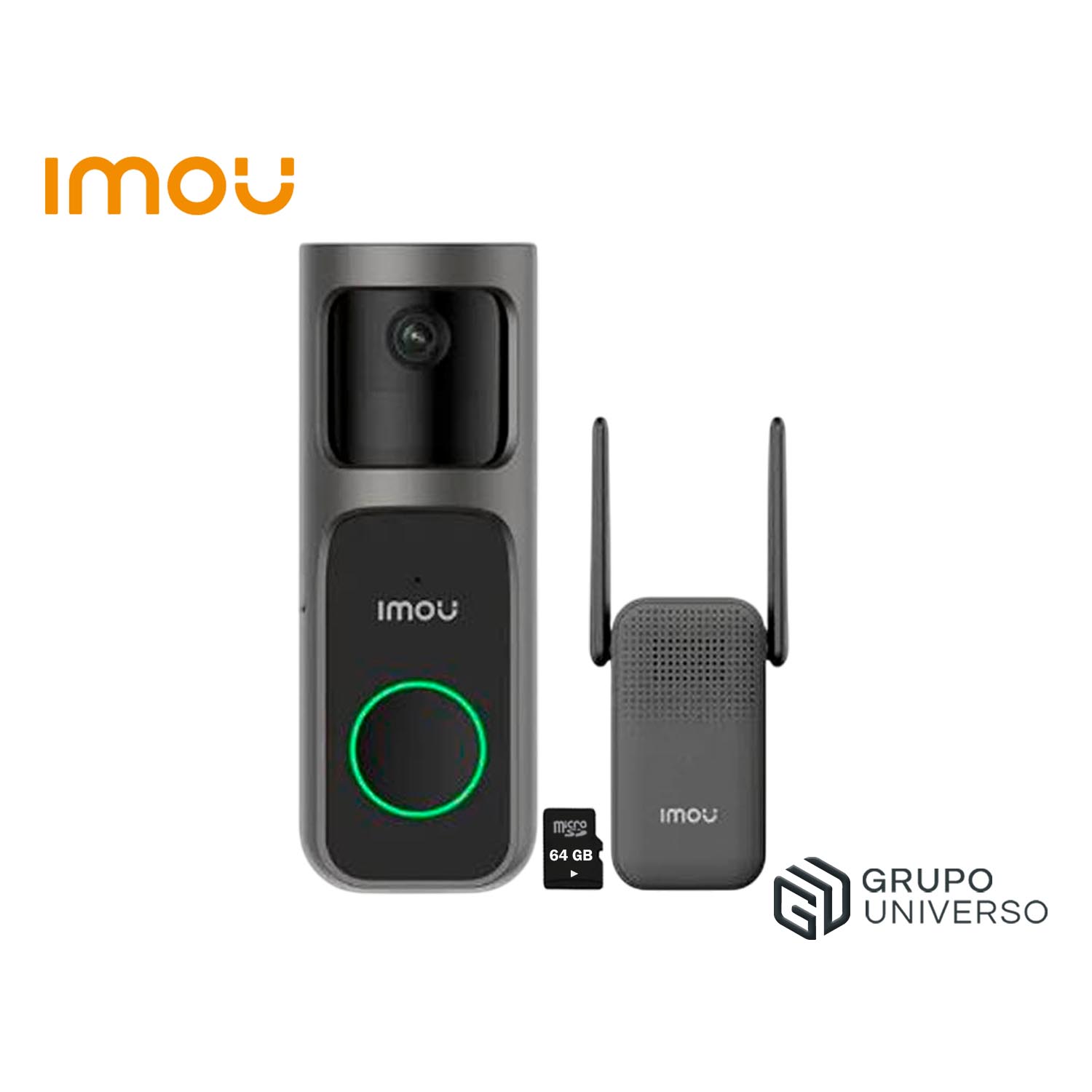 IMOU - DOORBELL 2S KIT 2K TIMBRE CÁMARA BATERÍA DETECCIÓN MERODEO 64GB - 1