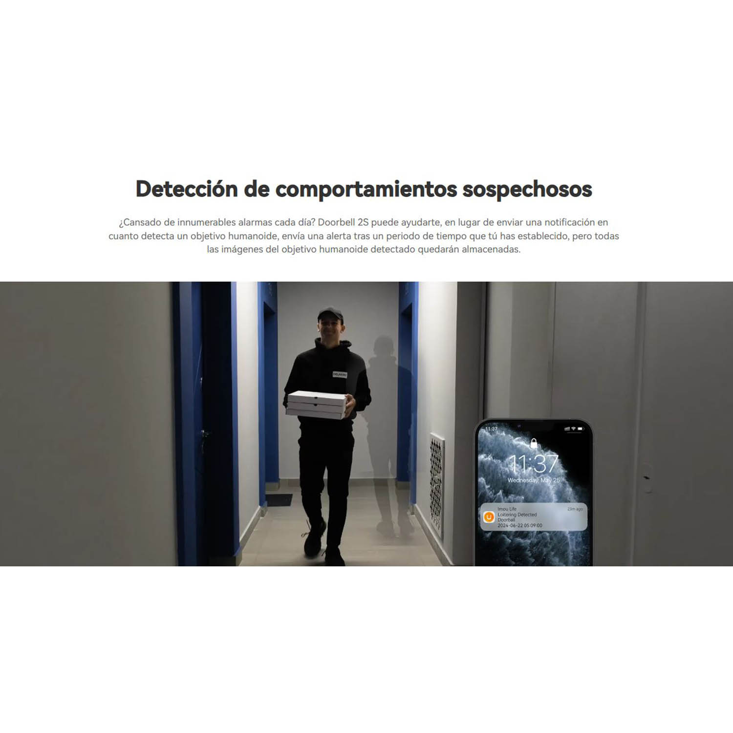 IMOU - DOORBELL 2S KIT 2K TIMBRE CÁMARA BATERÍA DETECCIÓN MERODEO 64GB - 4