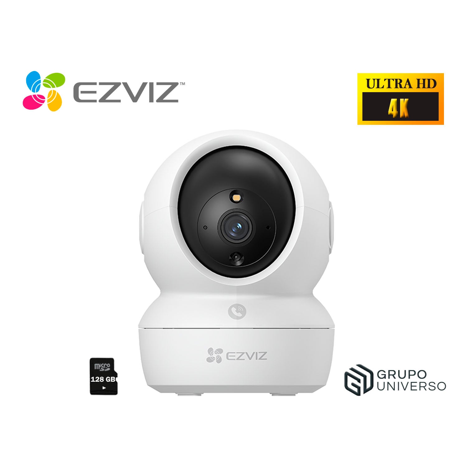 CÁMARA SEGURIDAD EZVIZ H6C PRO 4K 360 AUDIO DOBLE VÍA BOTÓN LLAMADA DETECCIÓN PERSONAS SONIDO 128GB - 1