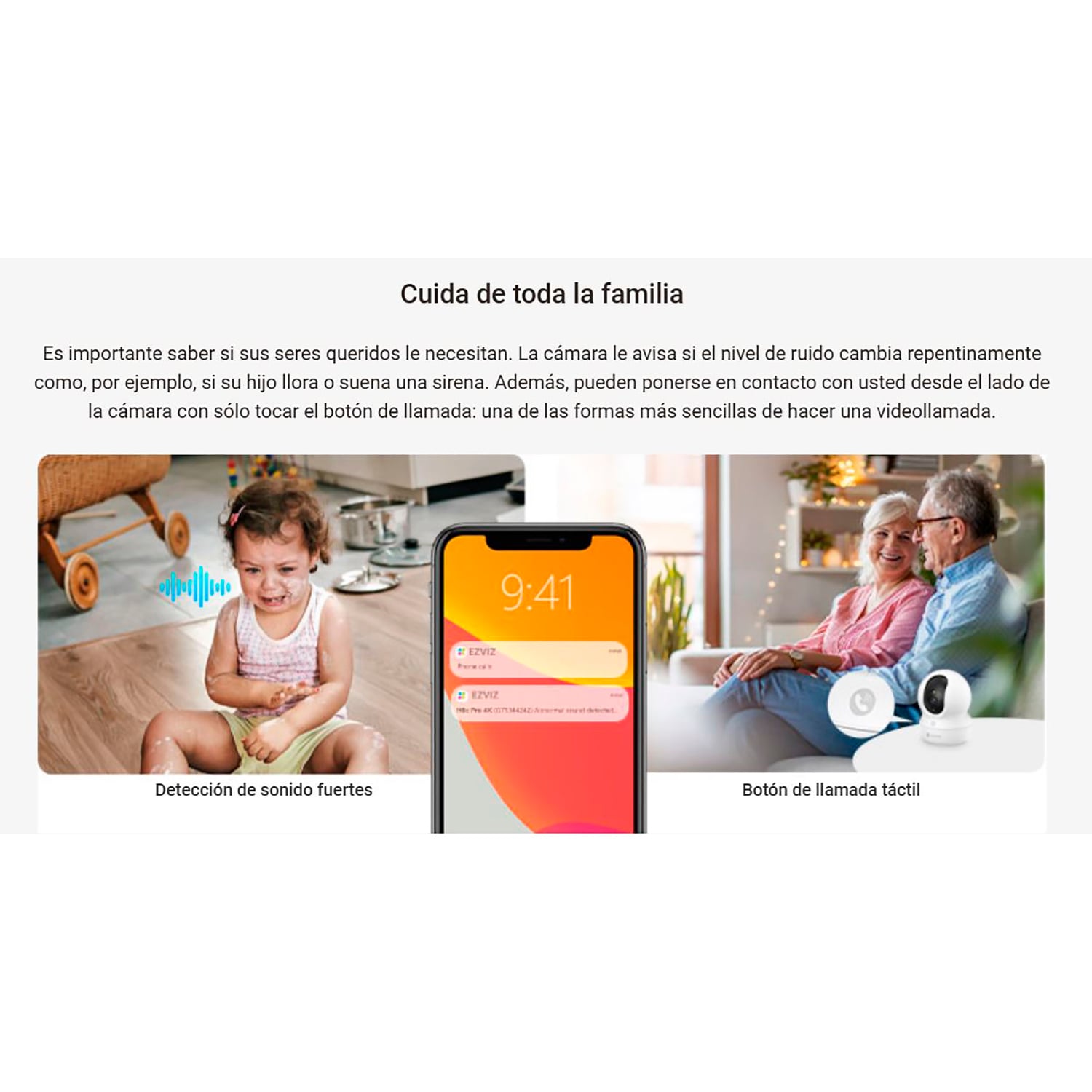 CÁMARA SEGURIDAD EZVIZ H6C PRO 2K 3MP 360 AUDIO 2VÍAS BOTÓN LLAMADA DETECCÓN PERSONAS + SOPORTE PARED - 4