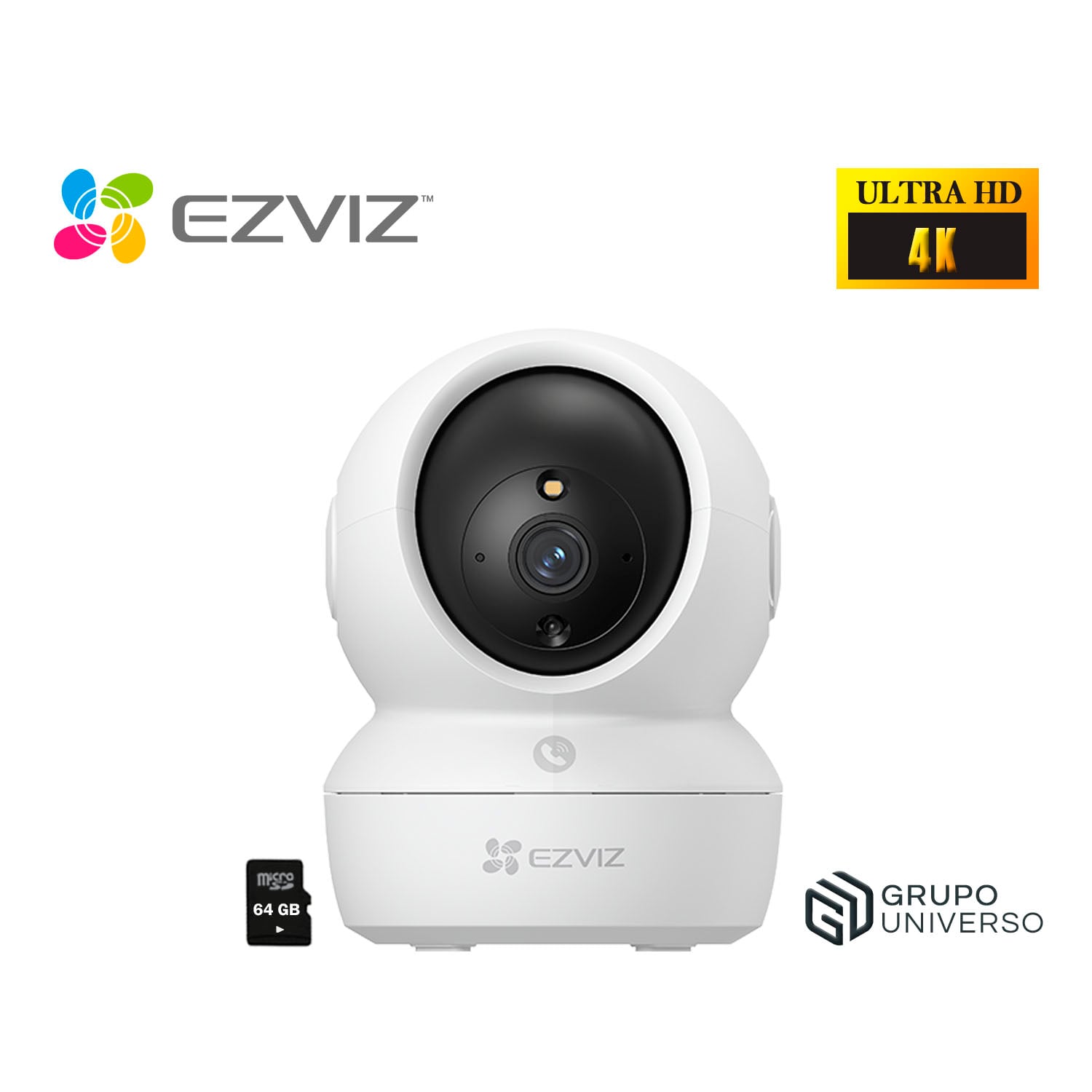 CÁMARA SEGURIDAD EZVIZ H6C PRO 4K 360 AUDIO DOBLE VÍA BOTÓN LLAMADA DETECCIÓN PERSONAS SONIDO 64GB - 1