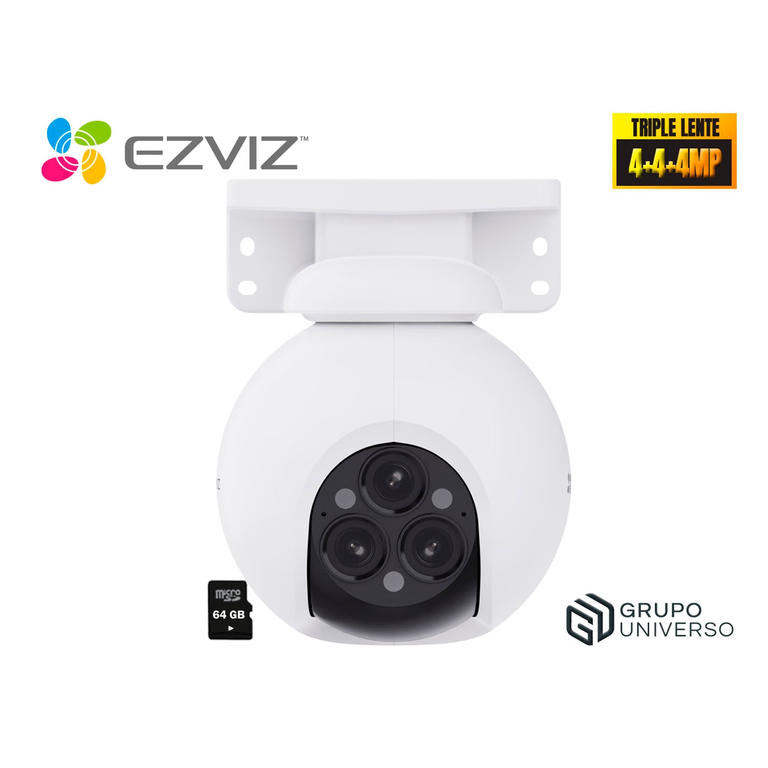 CÁMARA SEGURIDAD EZVIZ H80F MULTI 2K+ 4MP TRIPLE LENTE AUDIO DOBLE VÍA SEGUIMIENTO ZOOM PERSONAS 64GB - 1