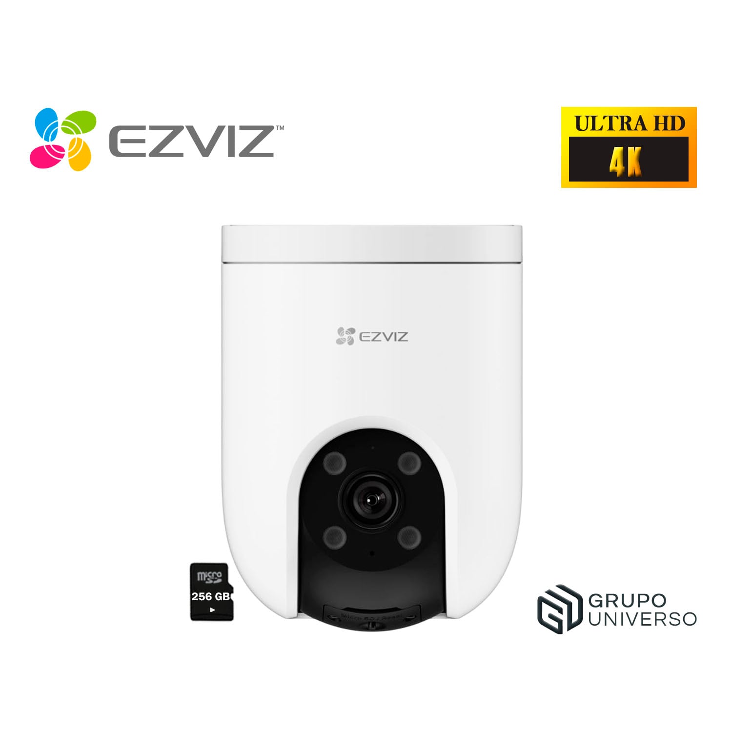 CÁMARA SEGURIDAD EZVIZ H8C PRO 4K 360 AUDIO DOBLE VÍA VISIÓN NOCHE DETECCIÓN IA PERSONAS ALARMA 256GB - 1