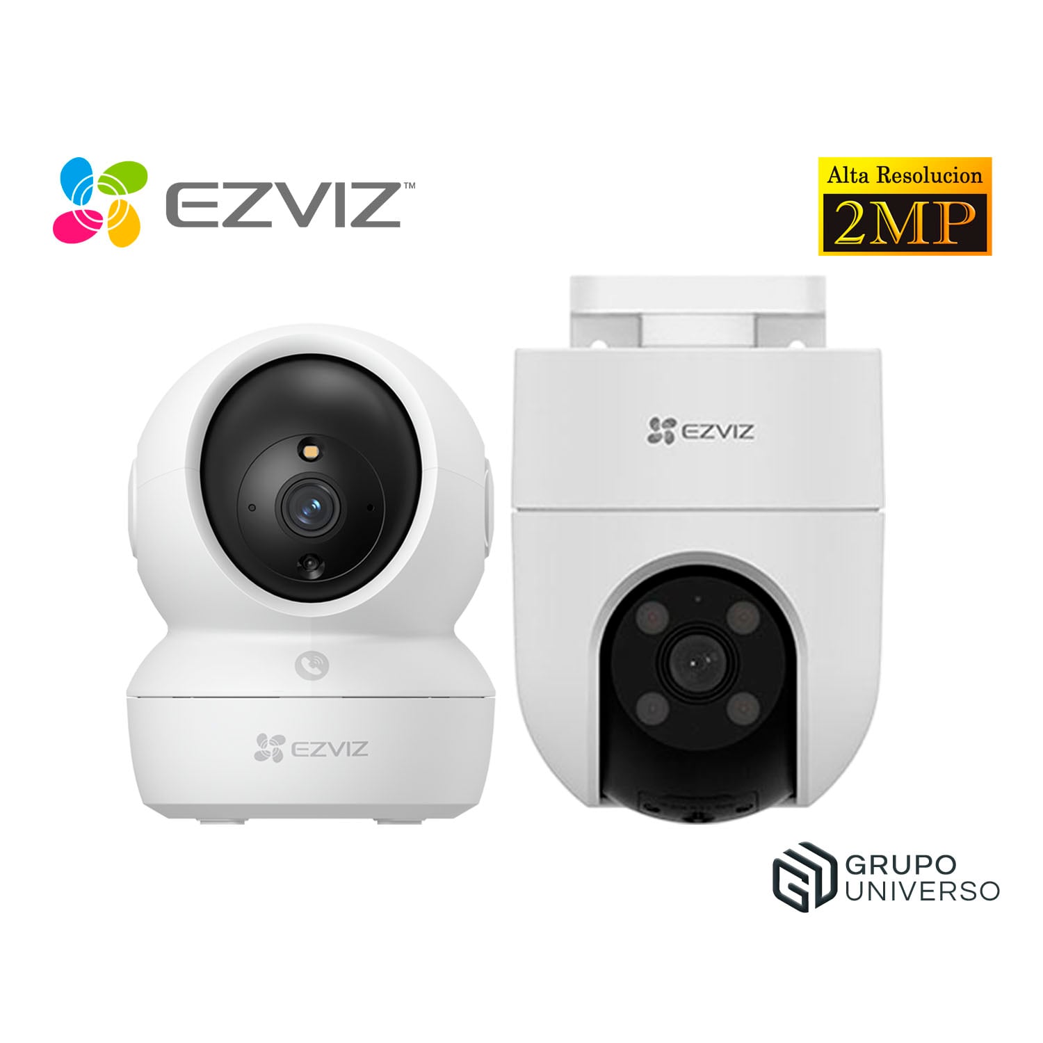 KIT CÁMARA SEGURIDAD EZVIZ H6C + H8C FULL HD 360 AUDIO DOBLE VÍA NOCHE COLOR DETECCIÓN PERSONAS - 1