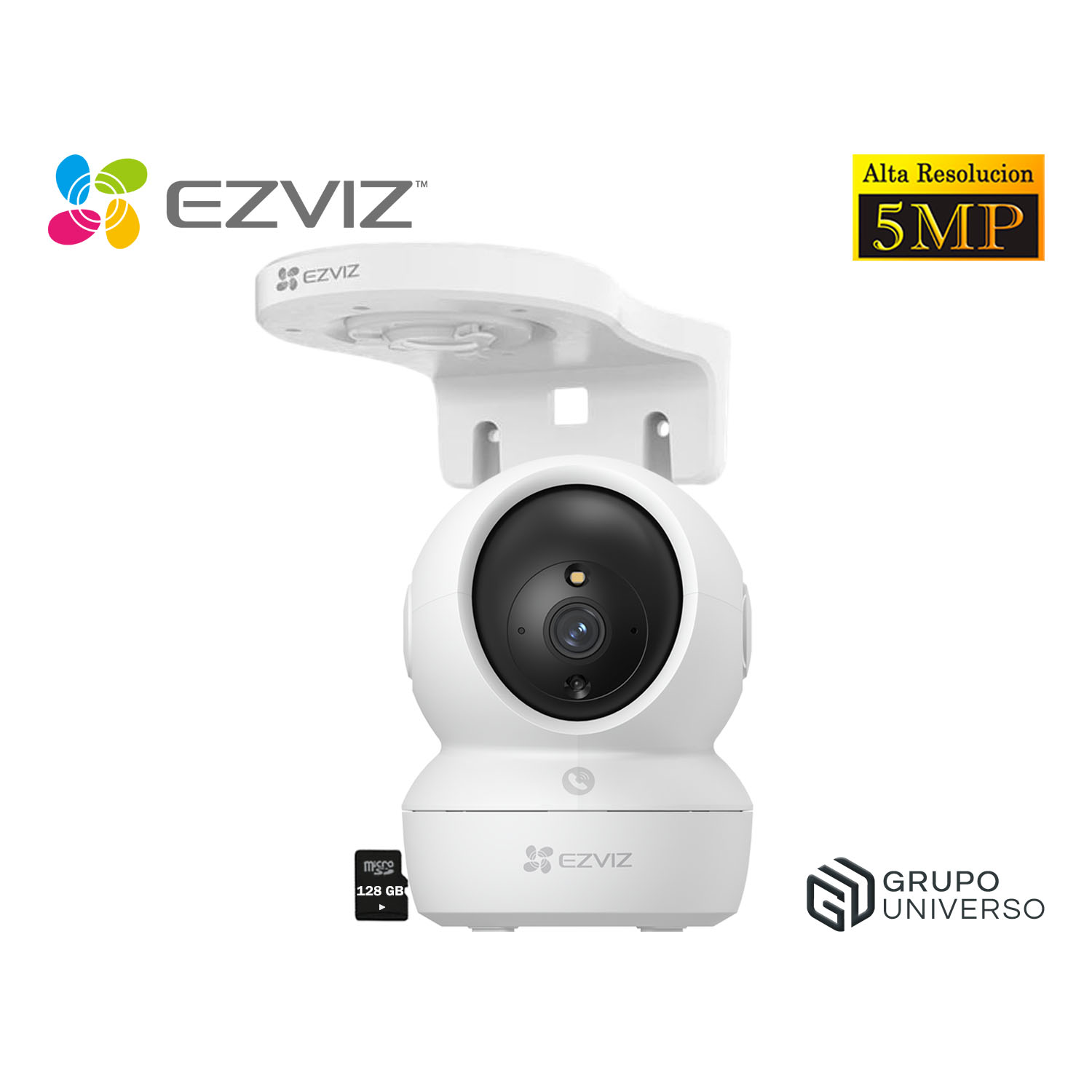 CÁMARA SEGURIDAD EZVIZ H6C PRO 3K 5MP AUDIO 2VÍAS BOTÓN LLAMADA DETECCÓN SONIDO + SOPORTE PARED 128GB - 1